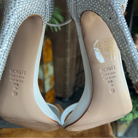 White rhinestones elegant simple occasion heels - Picture 7 of 11